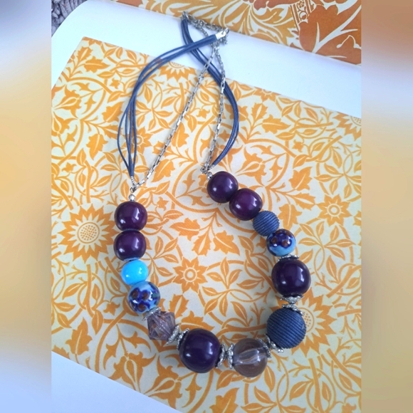 Blue and purple tones necklace - Picture 1 of 5